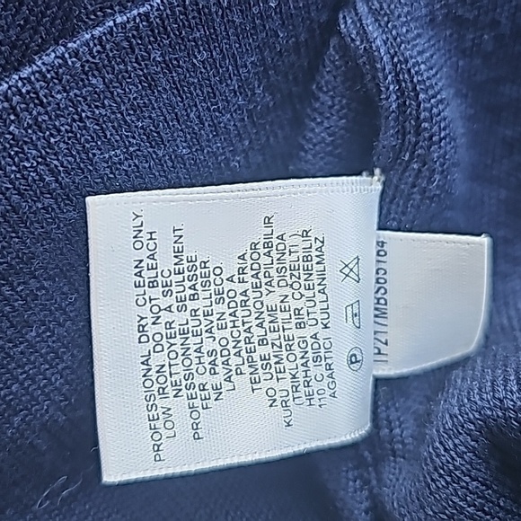 TIBI Bell sleeve symched merino wool sweater in Navy blue size Medium - Picture 11 of 11